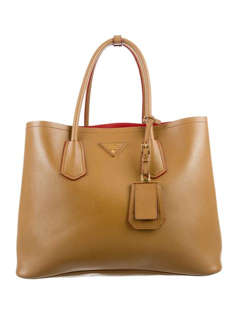 prada saffiano double zip tote medium|Prada saffiano cuir leather tote.